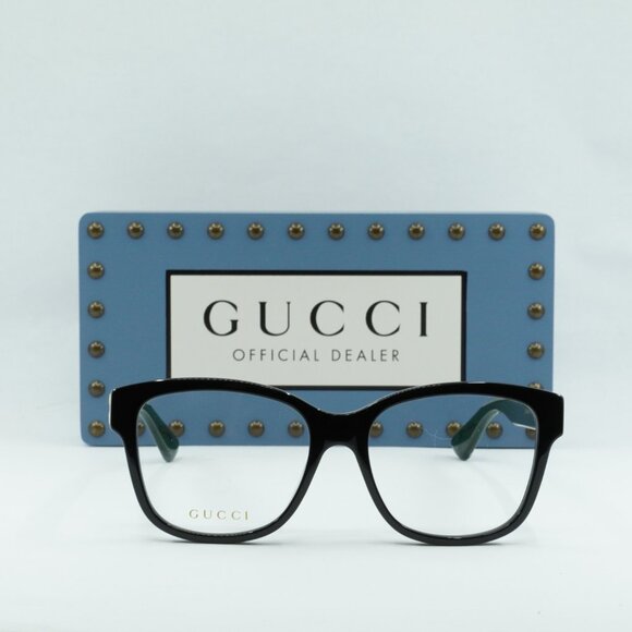 Final Price! Gucci GG0038ON 011 Black/Green Eyeglasses 54mm - Picture 6 of 11